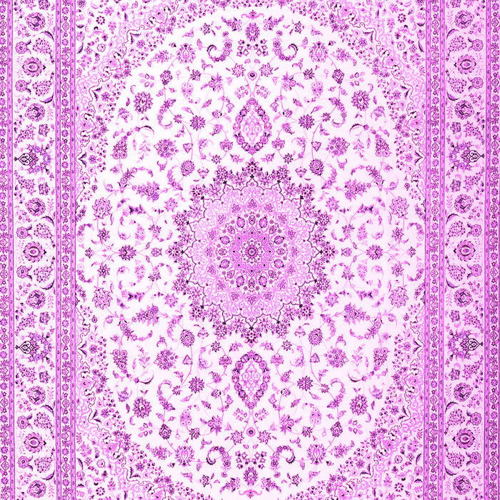 Machine Washable Medallion Pink Traditional Rug, wshtr3462pnk