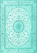 Medallion Turquoise Traditional Rug, tr3462turq