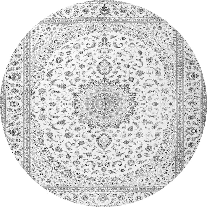 Machine Washable Medallion Gray Traditional Rug, wshtr3462gry