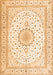 Serging Thickness of Machine Washable Medallion Orange Traditional Area Rugs, wshtr3462org