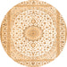 Machine Washable Medallion Orange Traditional Area Rugs, wshtr3462org