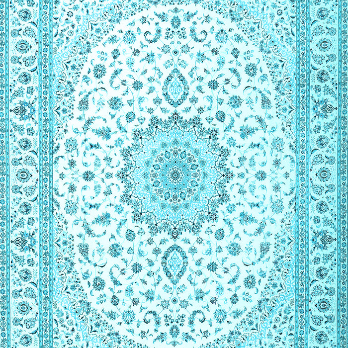 Medallion Light Blue Traditional Rug, tr3462lblu