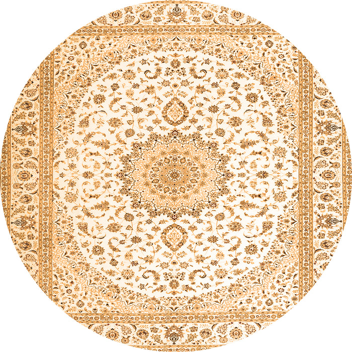 Square Medallion Orange Traditional Rug, tr3462org