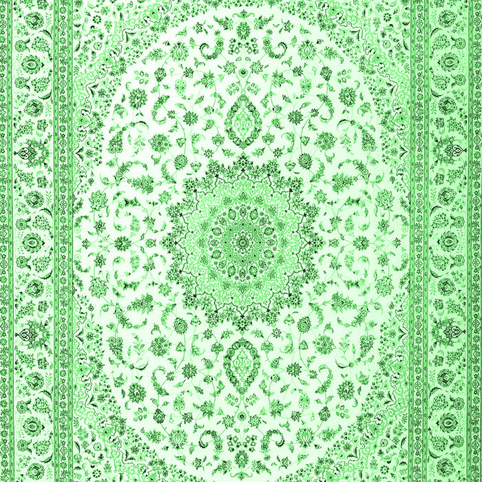 Medallion Emerald Green Traditional Rug, tr3462emgrn