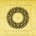 Square Medallion Yellow Traditional Rug, tr3463yw