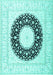 Machine Washable Medallion Turquoise Traditional Area Rugs, wshtr3463turq