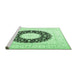 Sideview of Machine Washable Medallion Emerald Green Traditional Area Rugs, wshtr3463emgrn