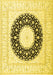 Machine Washable Medallion Yellow Traditional Rug, wshtr3463yw