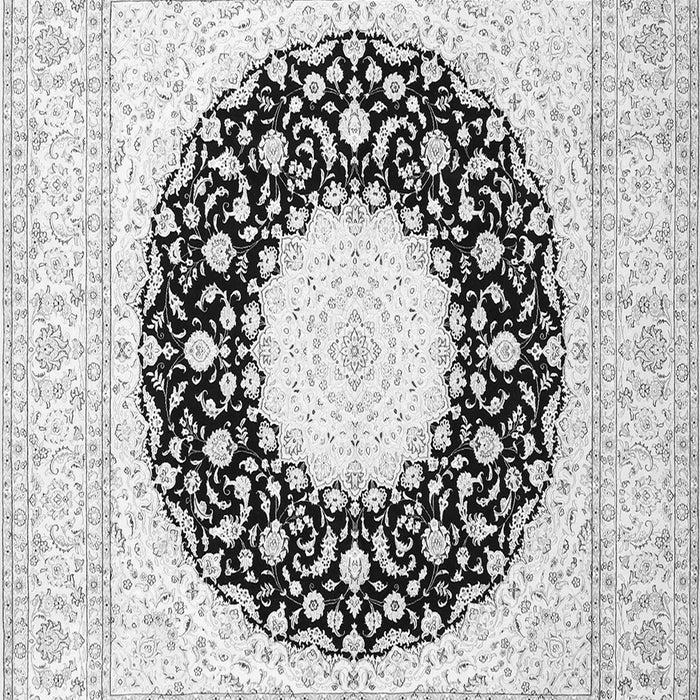 Serging Thickness of Machine Washable Medallion Gray Traditional Rug, wshtr3463gry