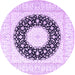 Round Medallion Purple Traditional Rug, tr3463pur