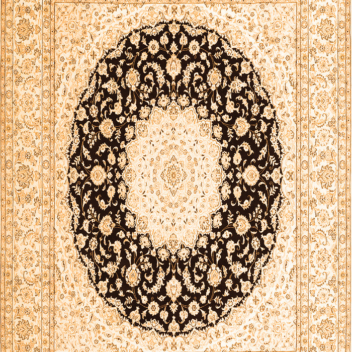 Serging Thickness of Machine Washable Medallion Orange Traditional Area Rugs, wshtr3463org