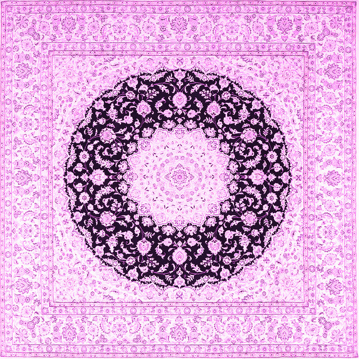Square Medallion Pink Traditional Rug, tr3463pnk