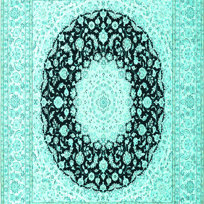 Medallion Turquoise Traditional Rug, tr3463turq