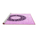 Sideview of Machine Washable Medallion Pink Traditional Rug, wshtr3463pnk