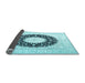 Sideview of Medallion Light Blue Traditional Rug, tr3463lblu