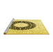 Sideview of Machine Washable Medallion Yellow Traditional Rug, wshtr3463yw