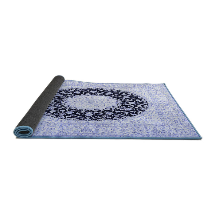 Sideview of Medallion Blue Traditional Rug, tr3463blu