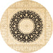 Round Medallion Brown Traditional Rug, tr3463brn