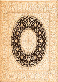 Medallion Orange Traditional Rug, tr3463org