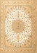 Machine Washable Medallion Brown Traditional Rug, wshtr3464brn