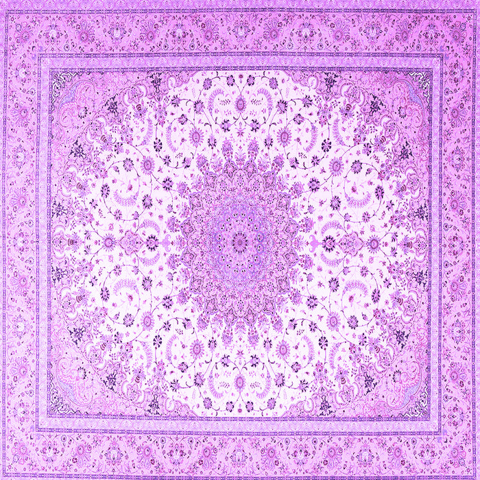Square Medallion Purple Traditional Rug, tr3464pur