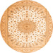 Square Medallion Orange Traditional Rug, tr3464org