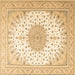 Square Medallion Brown Traditional Rug, tr3464brn