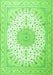 Medallion Green Traditional Rug, tr3464grn