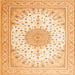 Serging Thickness of Medallion Orange Traditional Rug, tr3464org