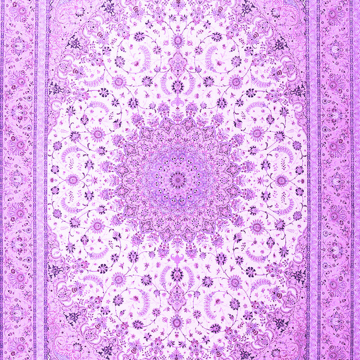 Machine Washable Medallion Purple Traditional Area Rugs, wshtr3464pur