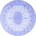 Round Medallion Blue Traditional Rug, tr3464blu