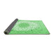 Sideview of Medallion Emerald Green Traditional Rug, tr3464emgrn