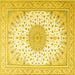 Square Medallion Yellow Traditional Rug, tr3464yw