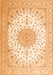 Serging Thickness of Machine Washable Medallion Orange Traditional Area Rugs, wshtr3464org