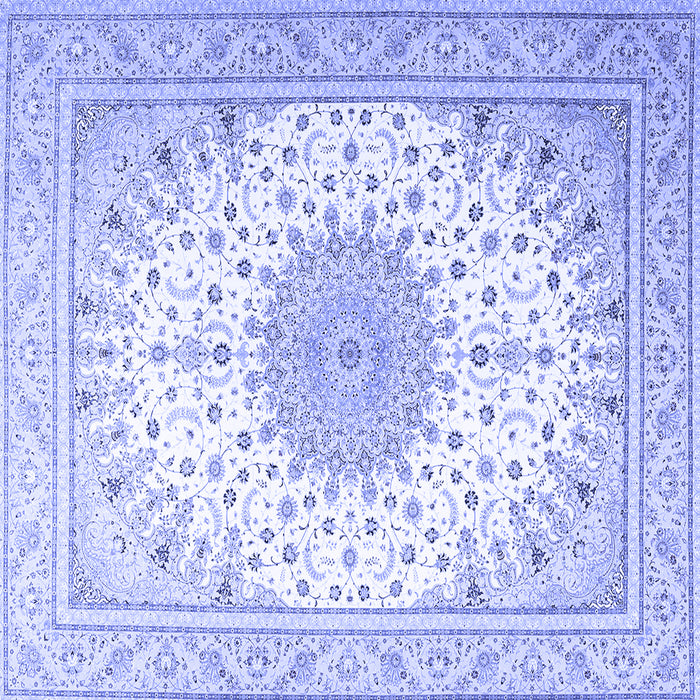 Square Medallion Blue Traditional Rug, tr3464blu