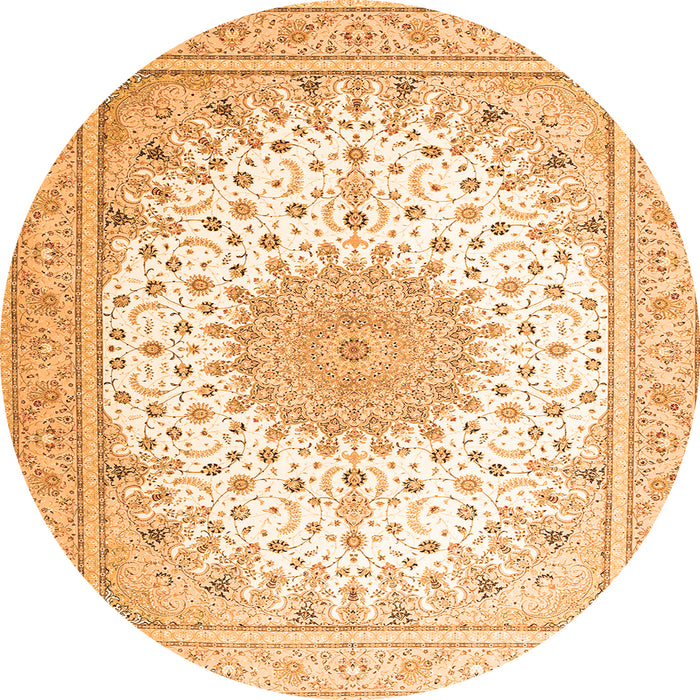 Machine Washable Medallion Orange Traditional Area Rugs, wshtr3464org