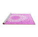 Sideview of Machine Washable Medallion Pink Traditional Rug, wshtr3464pnk