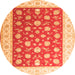 Machine Washable Oriental Orange Traditional Area Rugs, wshtr3465org