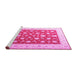 Sideview of Machine Washable Oriental Pink Traditional Rug, wshtr3465pnk