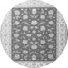 Square Oriental Gray Traditional Rug, tr3465gry