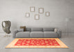 Machine Washable Oriental Orange Traditional Area Rugs in a Living Room, wshtr3465org