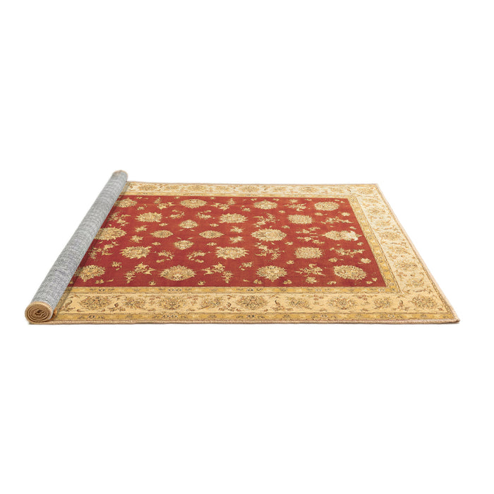 Sideview of Machine Washable Oriental Brown Traditional Rug, wshtr3465brn