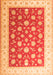 Serging Thickness of Machine Washable Oriental Orange Traditional Area Rugs, wshtr3465org