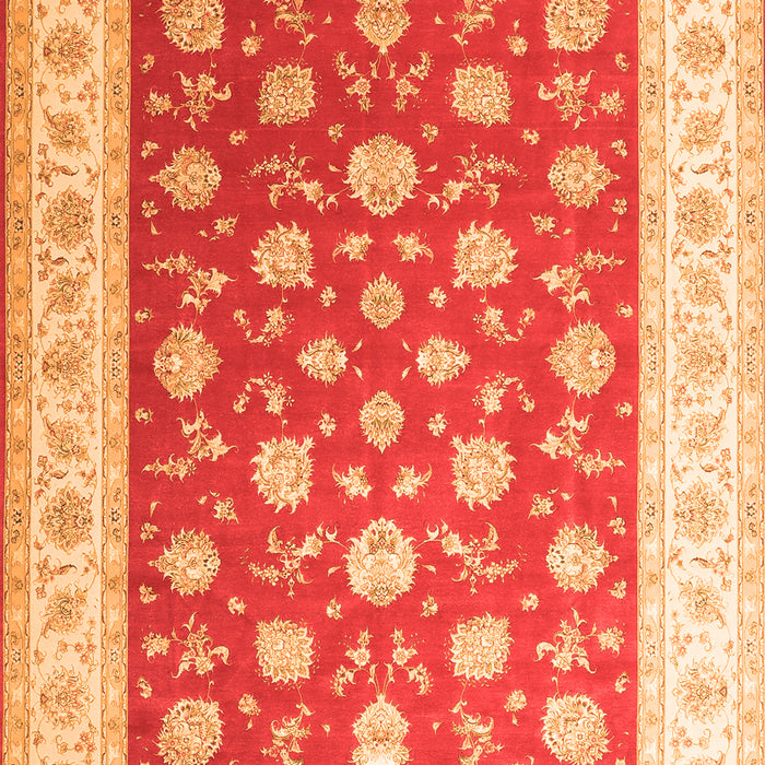 Serging Thickness of Machine Washable Oriental Orange Traditional Area Rugs, wshtr3465org