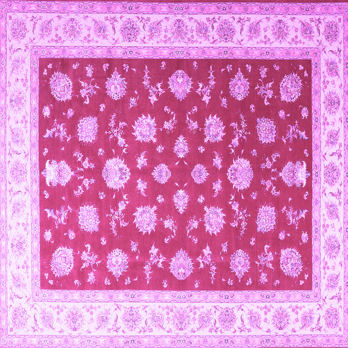 Square Machine Washable Oriental Purple Traditional Area Rugs, wshtr3465pur