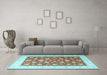 Machine Washable Oriental Light Blue Traditional Rug in a Living Room, wshtr3465lblu