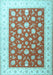 Machine Washable Oriental Light Blue Traditional Rug, wshtr3465lblu