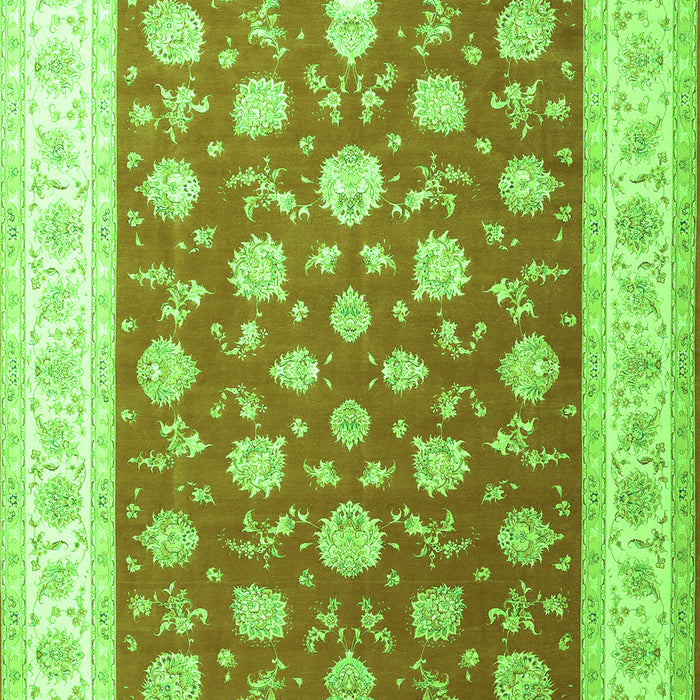 Oriental Green Traditional Rug, tr3465grn