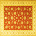 Square Machine Washable Oriental Yellow Traditional Rug, wshtr3465yw