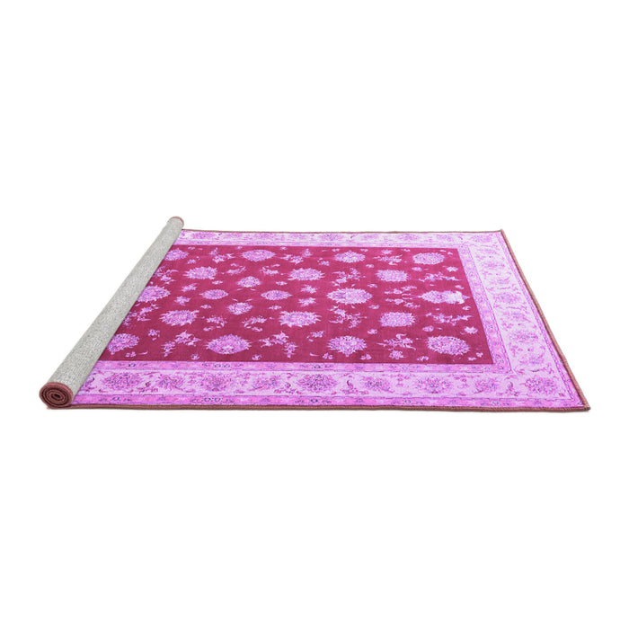 Sideview of Machine Washable Oriental Purple Traditional Area Rugs, wshtr3465pur